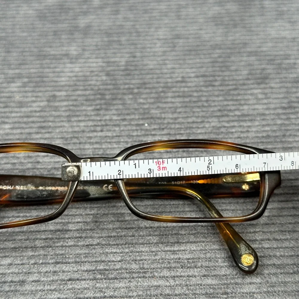 Chanel 3075-B c.502 Tortoise Crystal CC Logo Eyeglasses Frames Italy 51-17-135